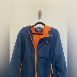 IZOD | Men’s Navy & Orange Rain Jacket | Size Large